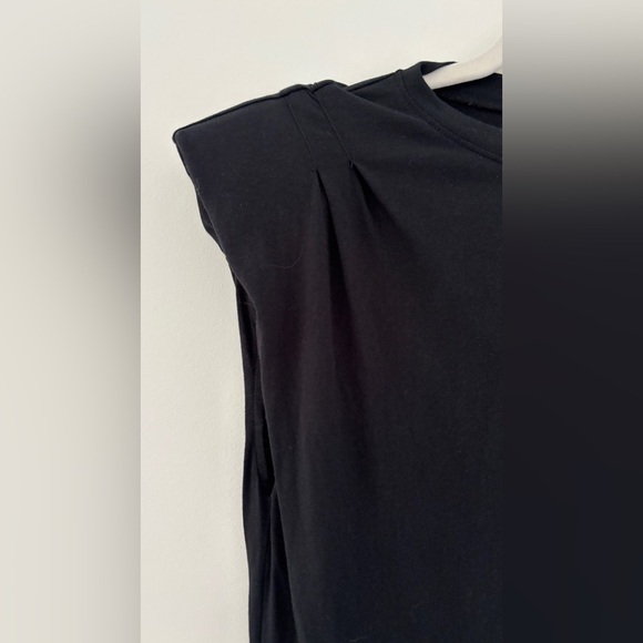 FRAME Padded Shoulder Dress Women's Size Small T-Shirt Dress Quiet Luxury - Picture 3 of 12